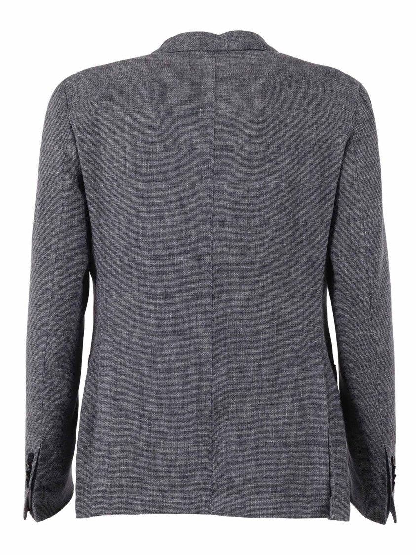 Brando-Lubiam Grey Textured Drop S Blazer