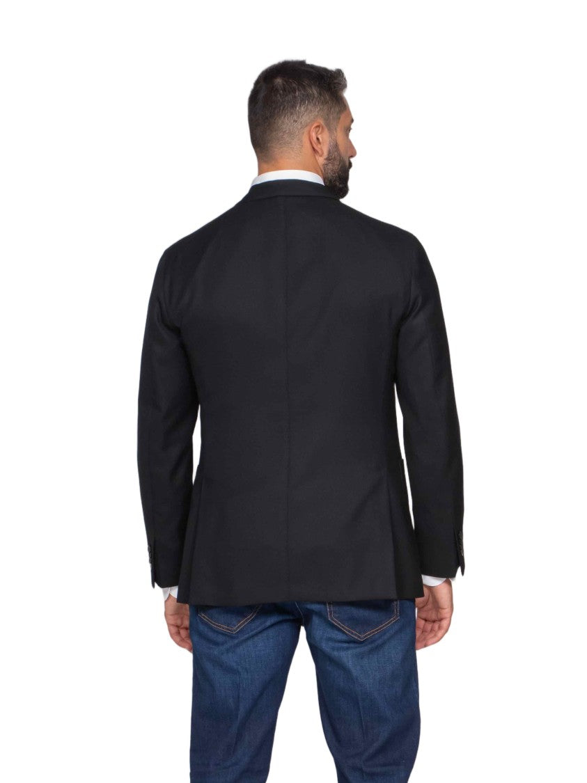 Boglioli Tailored Black Blazer With Notched Lapel And Buttoned Cuffs