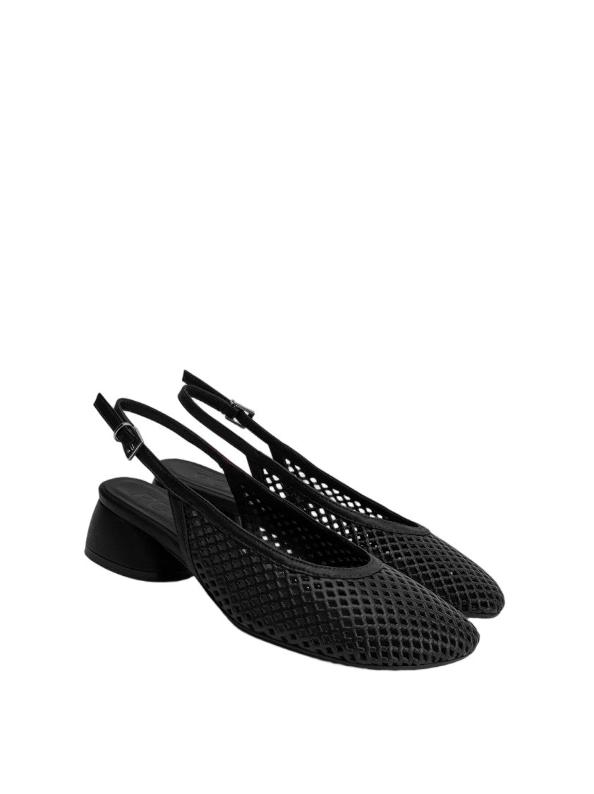Poeve Perforated Nappa Leather Slingback Shoes