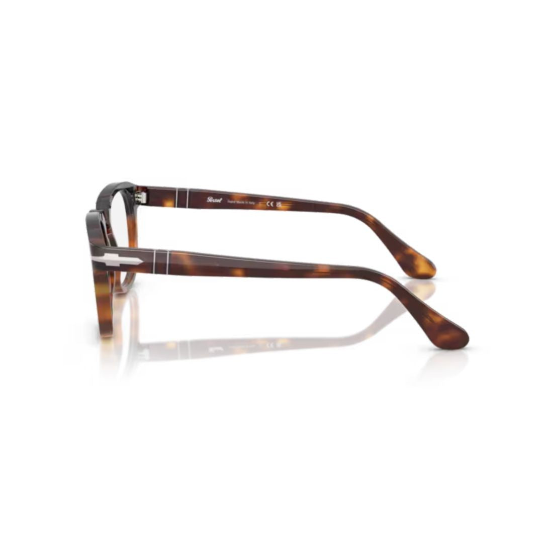 Persol 0Po3376v Tortoiseshell-Patterned Square Frame Eyeglasses With Keyhole Bridge