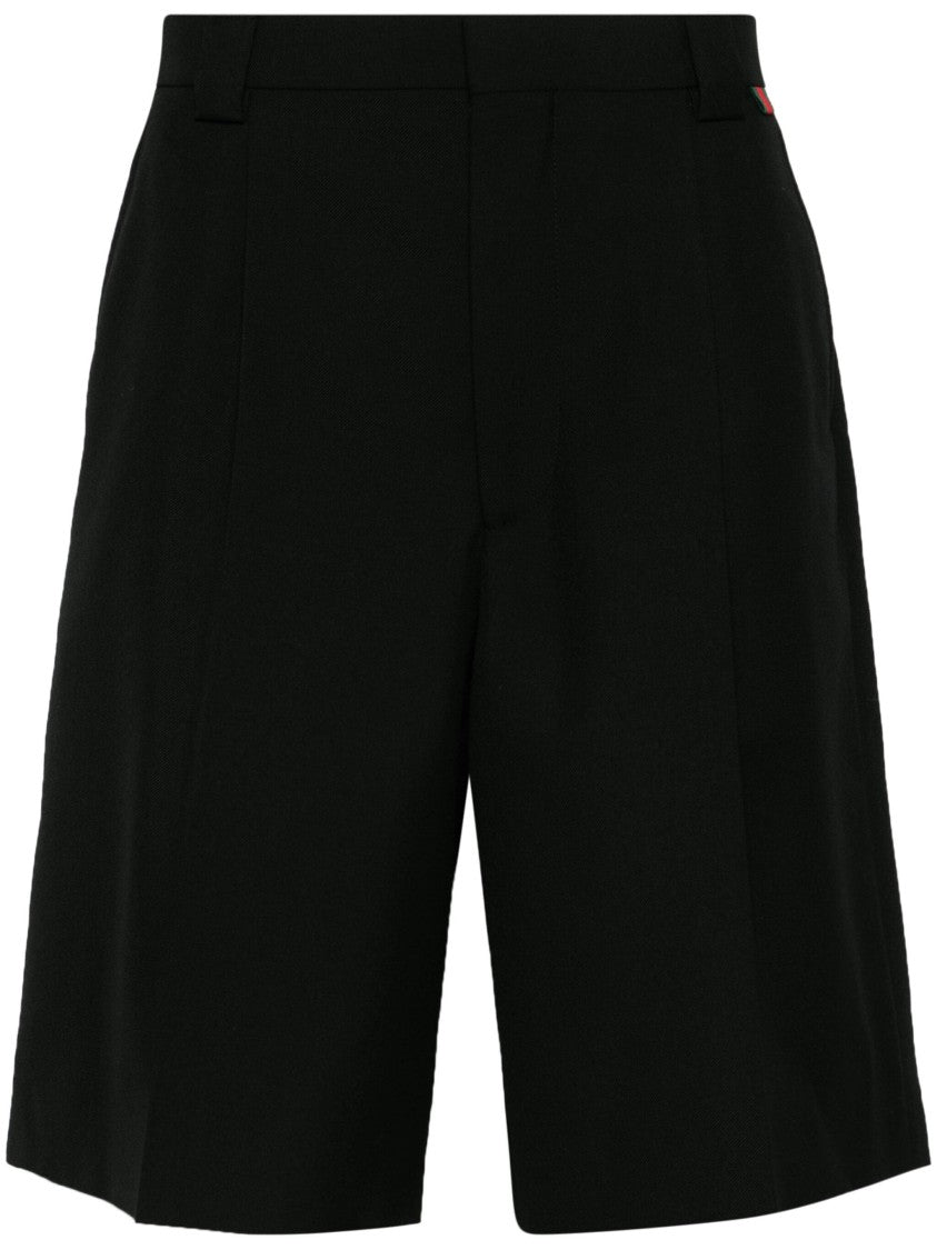 Gucci Black Twill Wool Blend Tailored Shorts