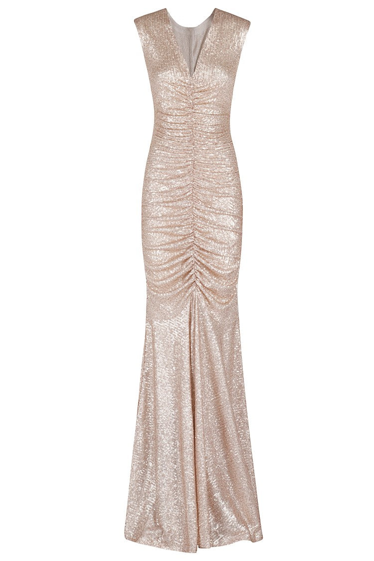 Norma Kamali Deep Neck Dress - Baby Pink