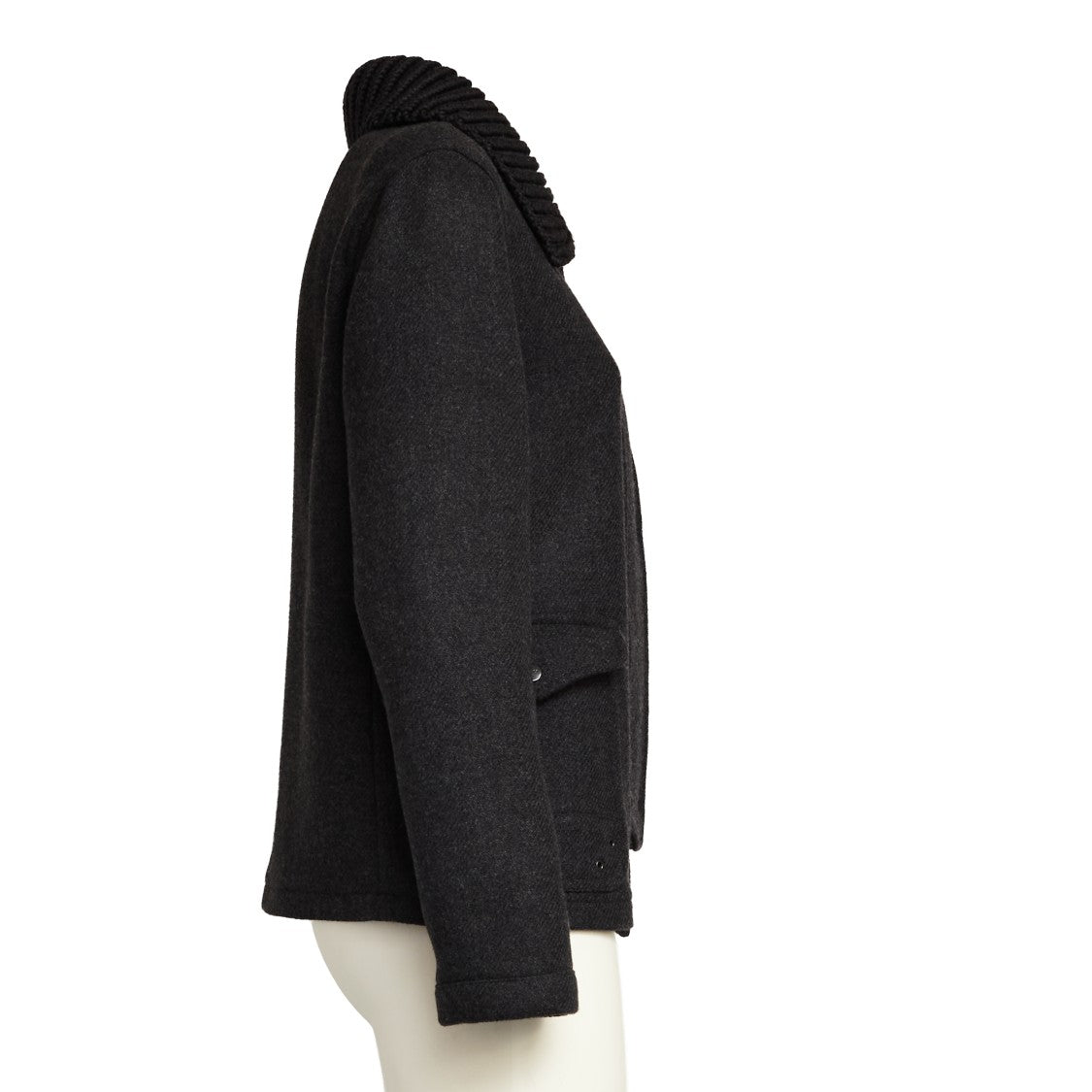 Fay Mini Jacket With Three Hook Closure And Suede Reinforcement
