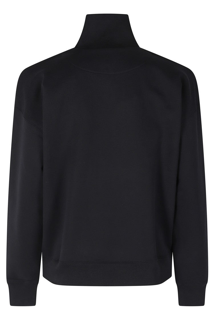 Maison Kitsuné Black Baby Fox Half-Zip Front-Embroidered Cotton Sweatshirt