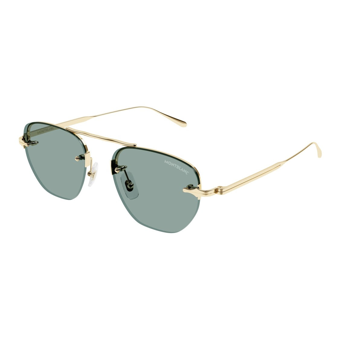 Montblanc Mb0404s Gold-Finish Metal Sunglasses With Rimless Design
