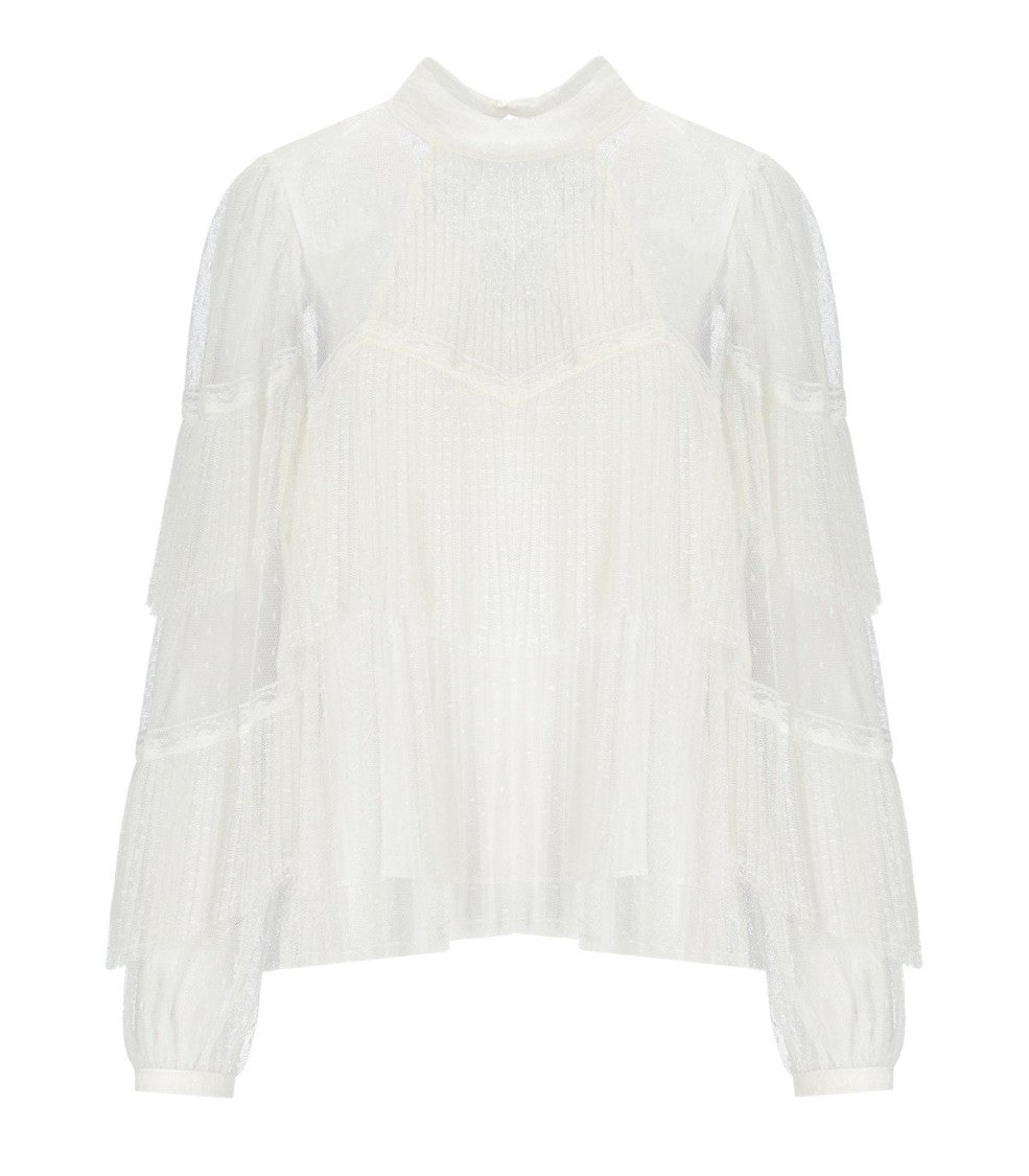 Twin-Set White Pleated Blouse
