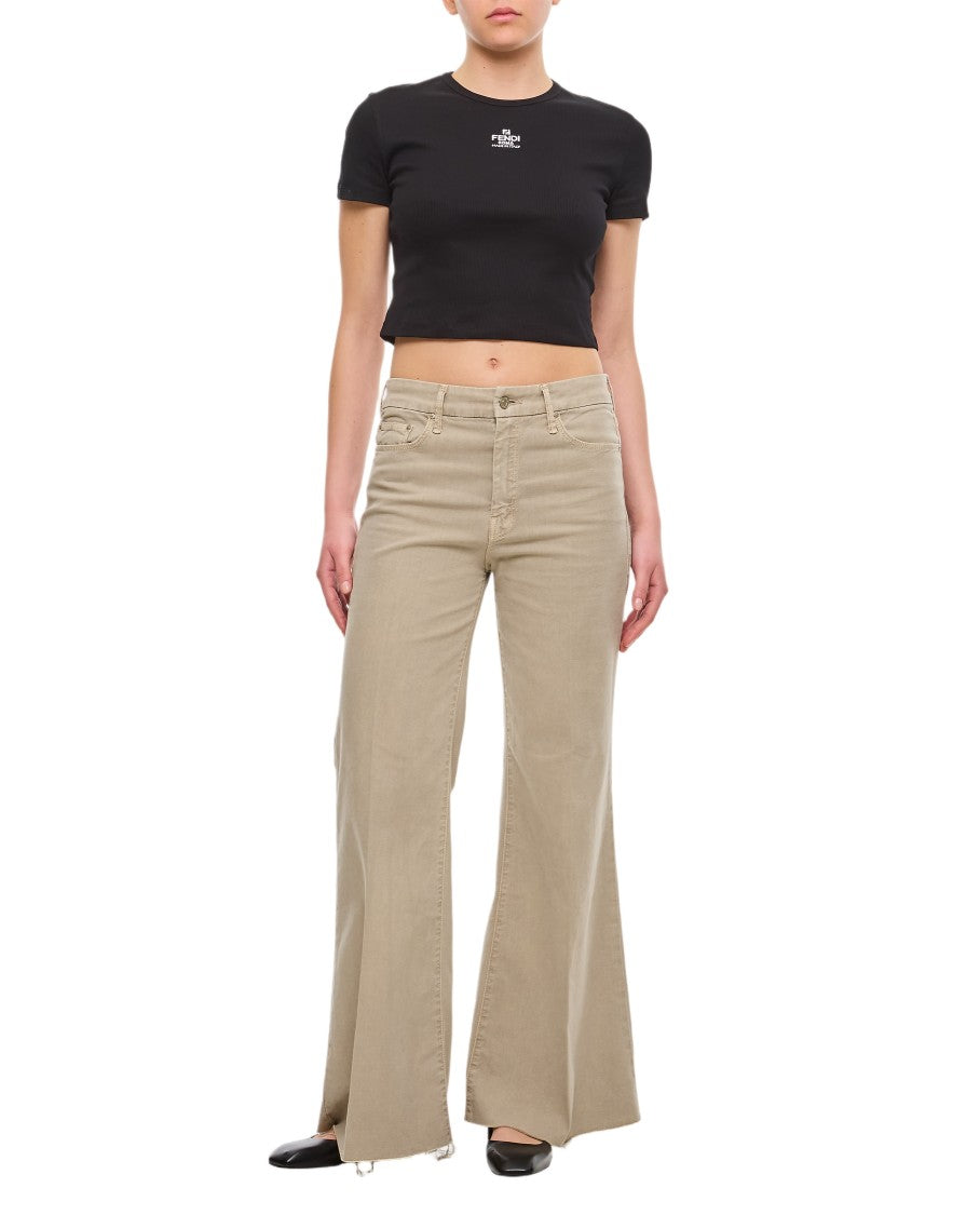 Fendi Ribbed Cropped T-Shirt