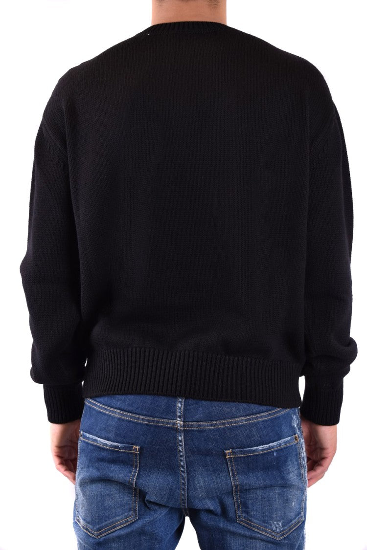 Dsquared2 Black Knitwear With Bear Graphic And Relaxed Fit