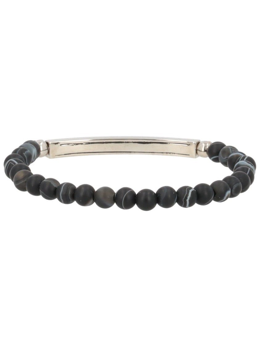 Alexander Mcqueen Dark Rich Agate Bead Bracelet