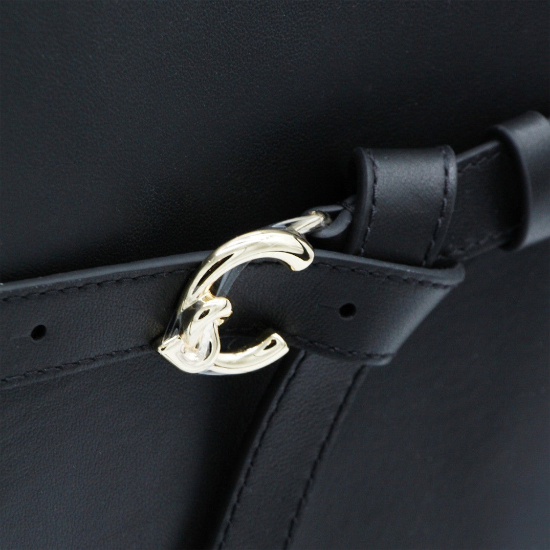 Coccinelle Structured Black Handbag With Rounded Top