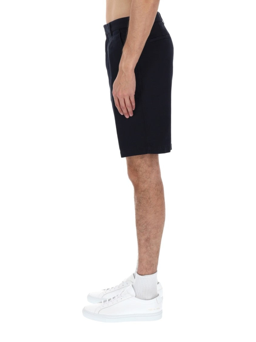 Zegna Neutrals Flat Front Cotton-Linen Shorts