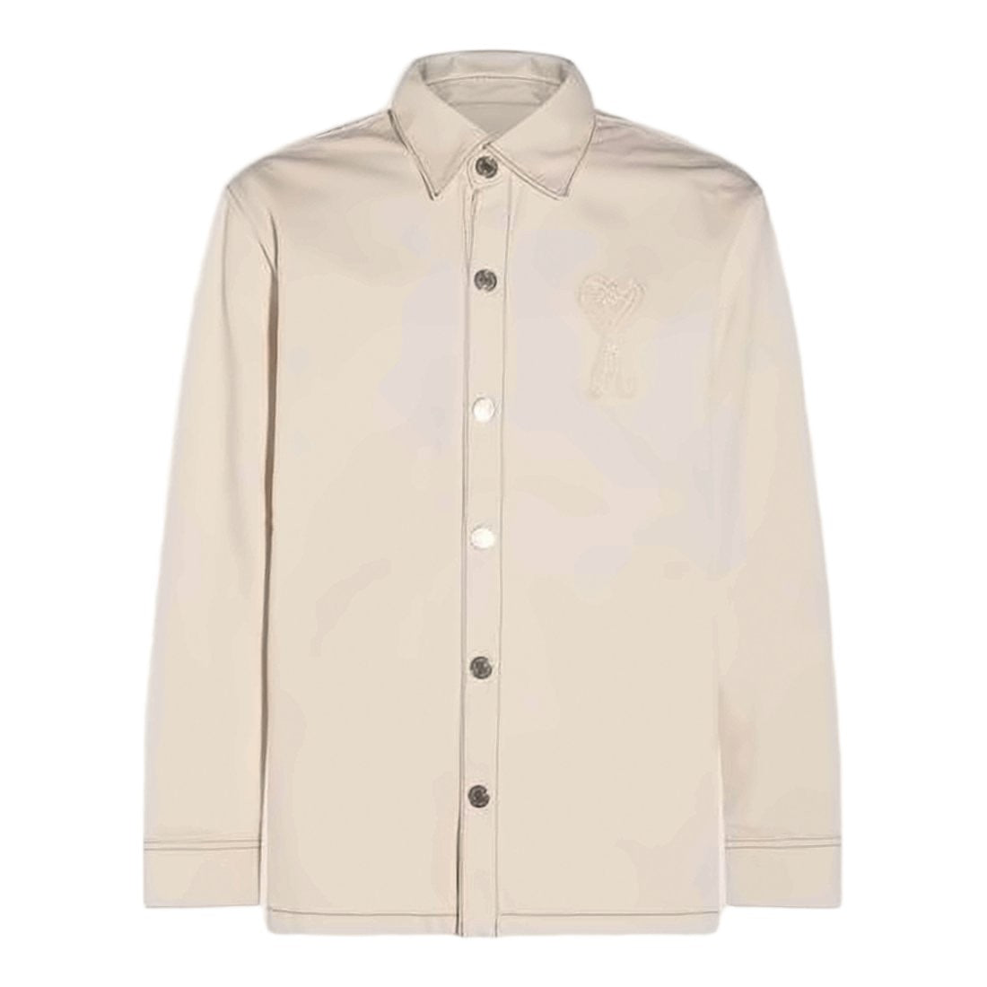 Ami Paris Long Sleeve Light Beige Cotton Shirt