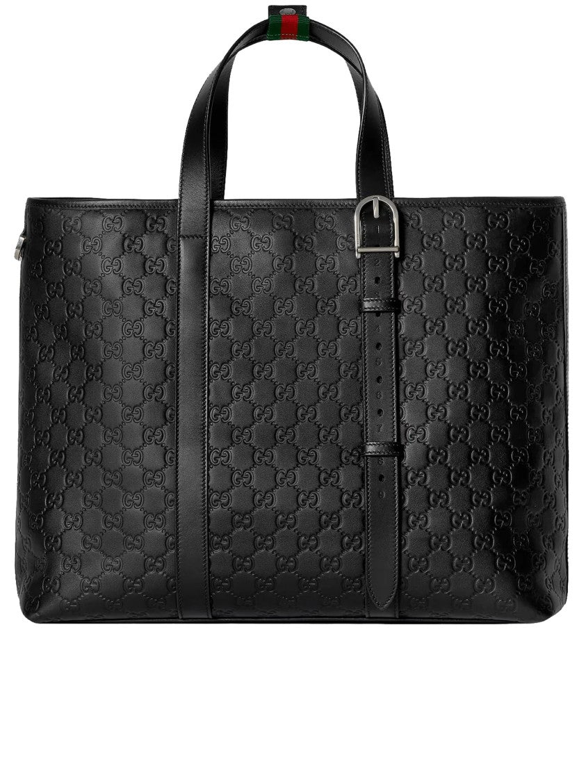Gucci Black Arabella Embossed Pattern Tote Bag