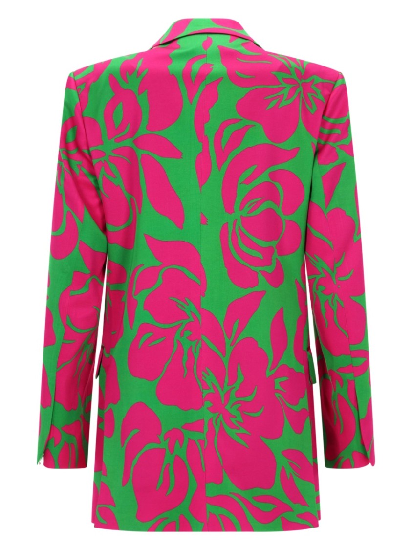 Dries Van Noten Basti Single-Breasted Oversized Floral Viscose Blazer
