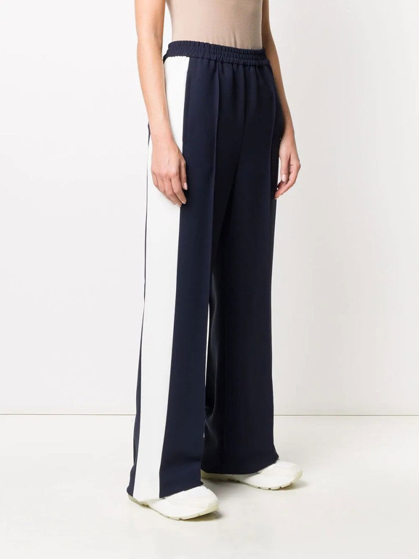Msgm Black Wide-Leg Elastic Waistband Pants