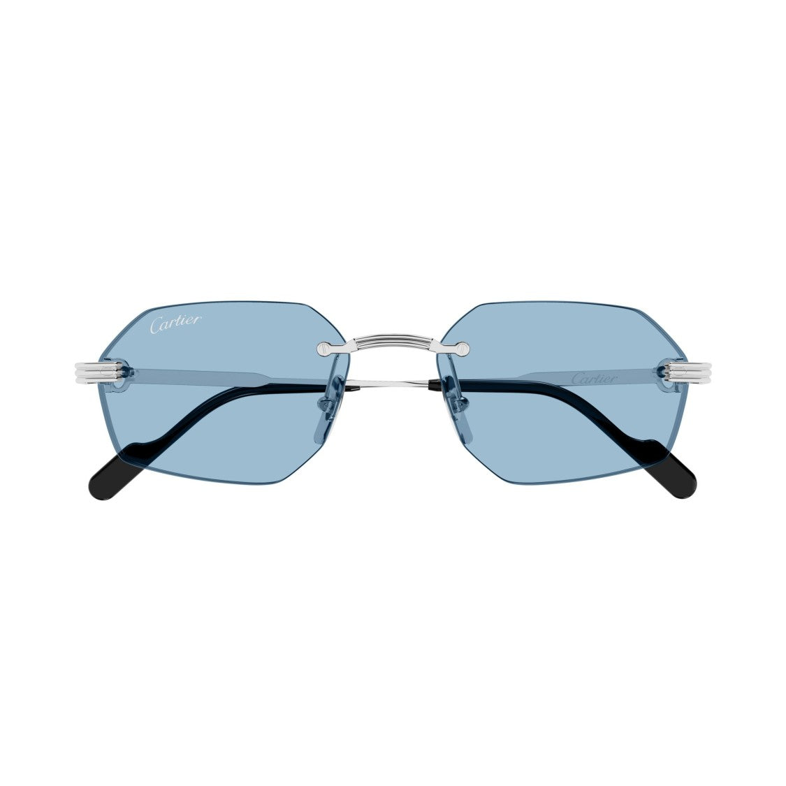 Cartier Rimless Sunglasses With Geometric Hexagonal Lenses