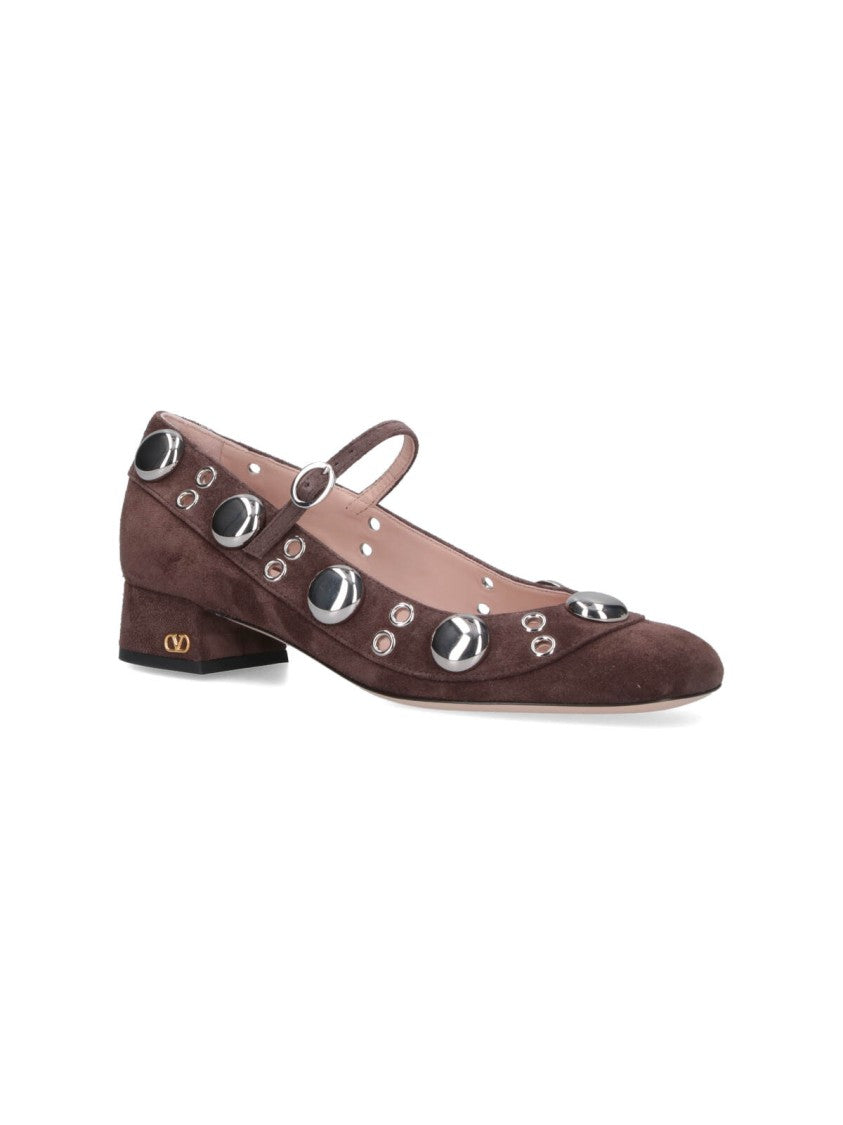 Valentino Garavani Mary-Jane Nellcôte Suede Shoes With Studded Detail
