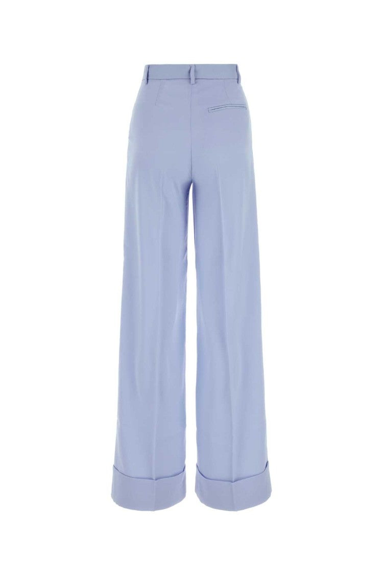 The Andamane Powder Blue Polyester Nathalie Wide-Leg Pant