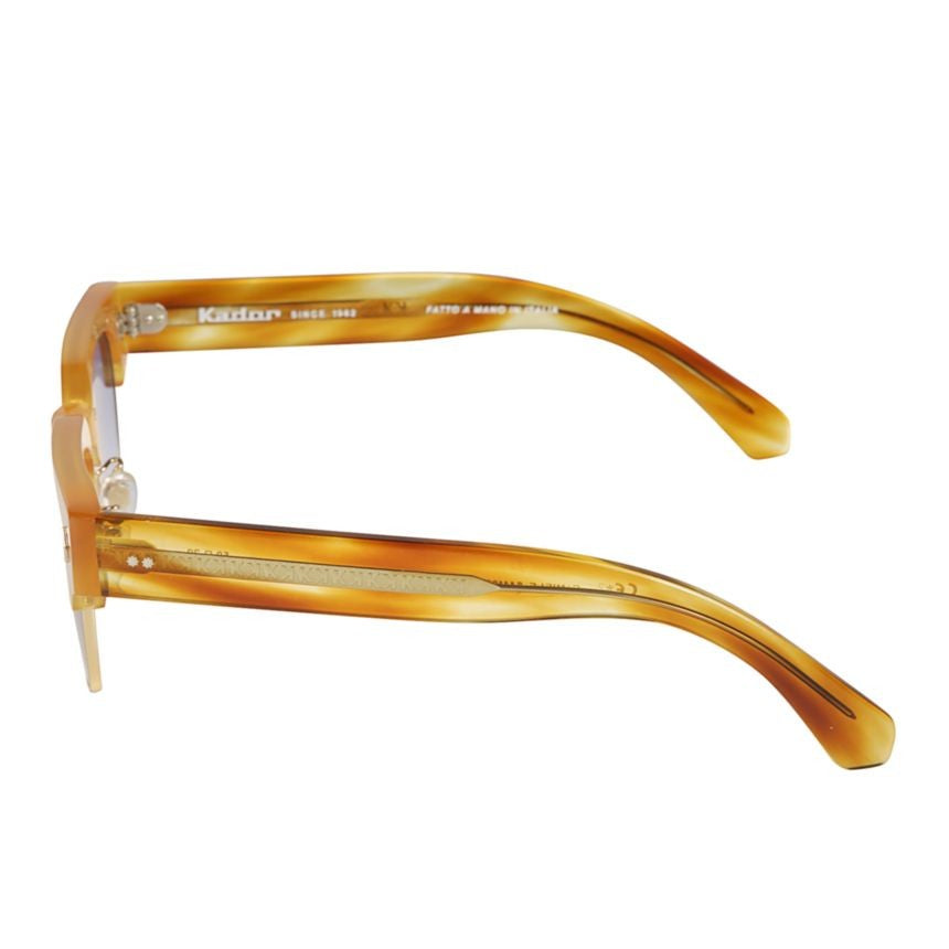 Kador Tobako Cm Translucent Amber-Brown Rectangular Sunglasses
