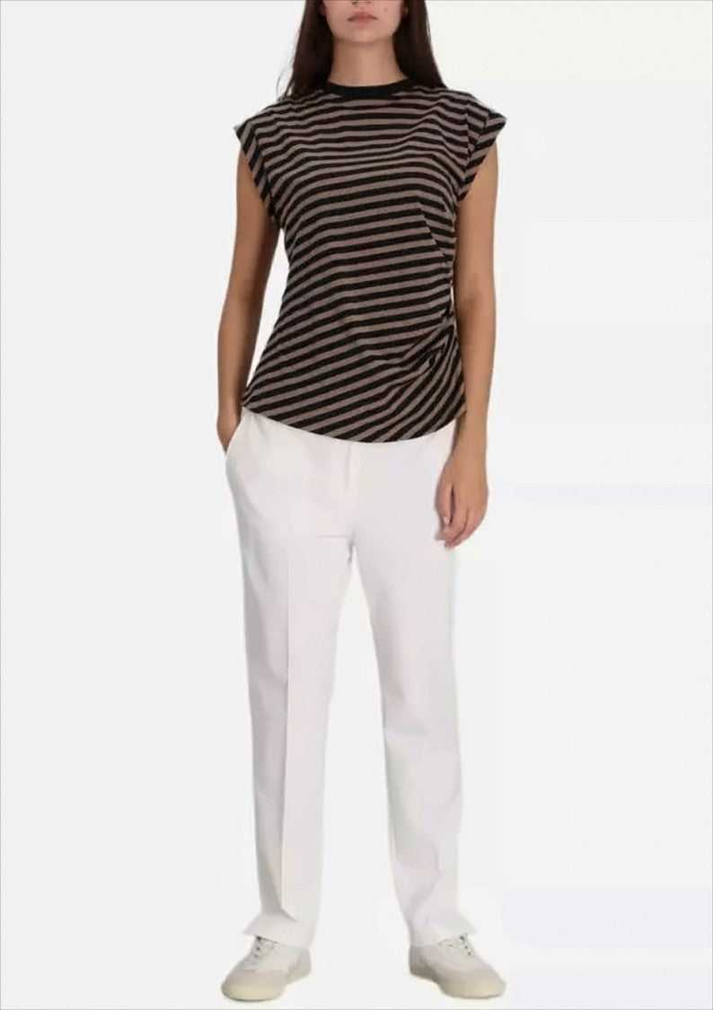 Boss Milanese Stitch Cropped Trousers With Tailored Fit