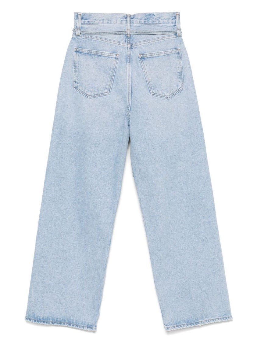 Agolde Cerulean Blue Relaxed-Fit Jeans With Detachable Waist Belt