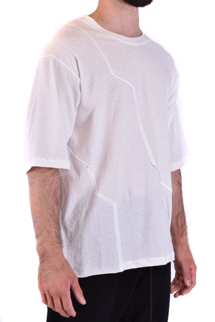 Isabel Benenato Irregular Seam White Cotton T-Shirt
