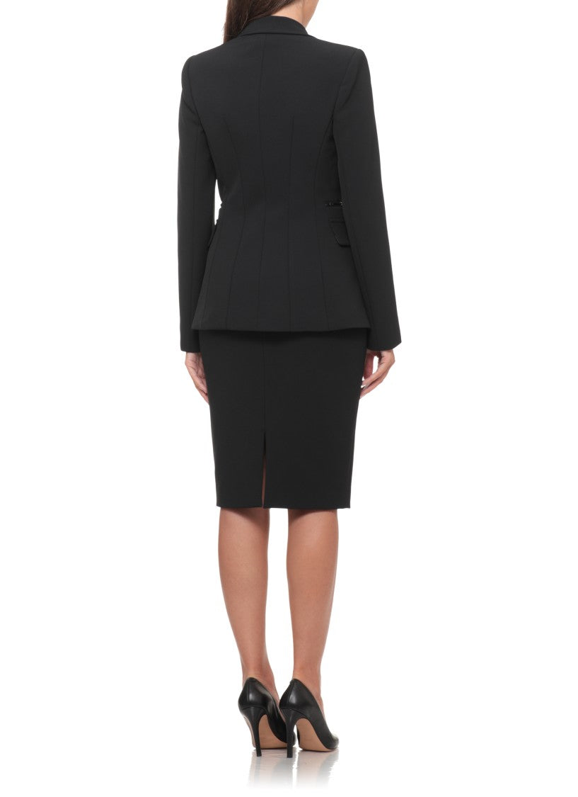 Elisabetta Franchi Tailored Black Jacket With Button Closure And Gold Accents