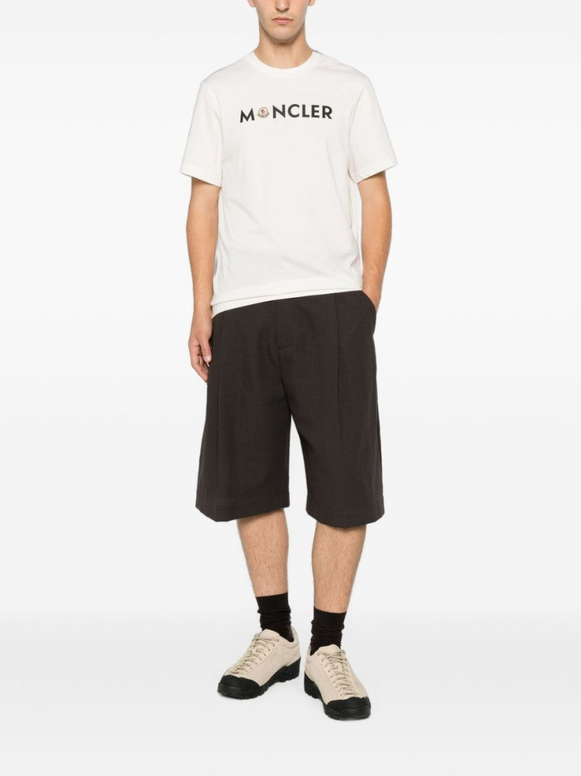 Moncler Short-Sleeve White T-Shirt With Bold Logo