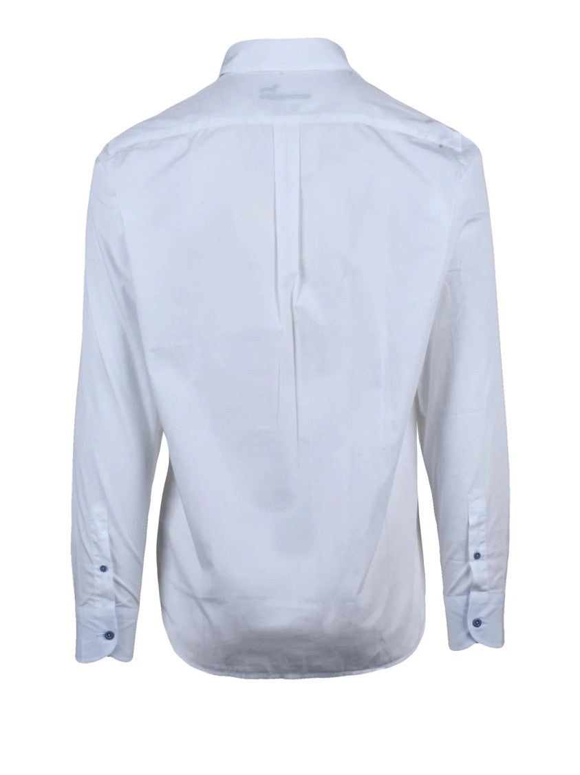 Harmont&Blaine White Light Blue Cotton Striped Shirt