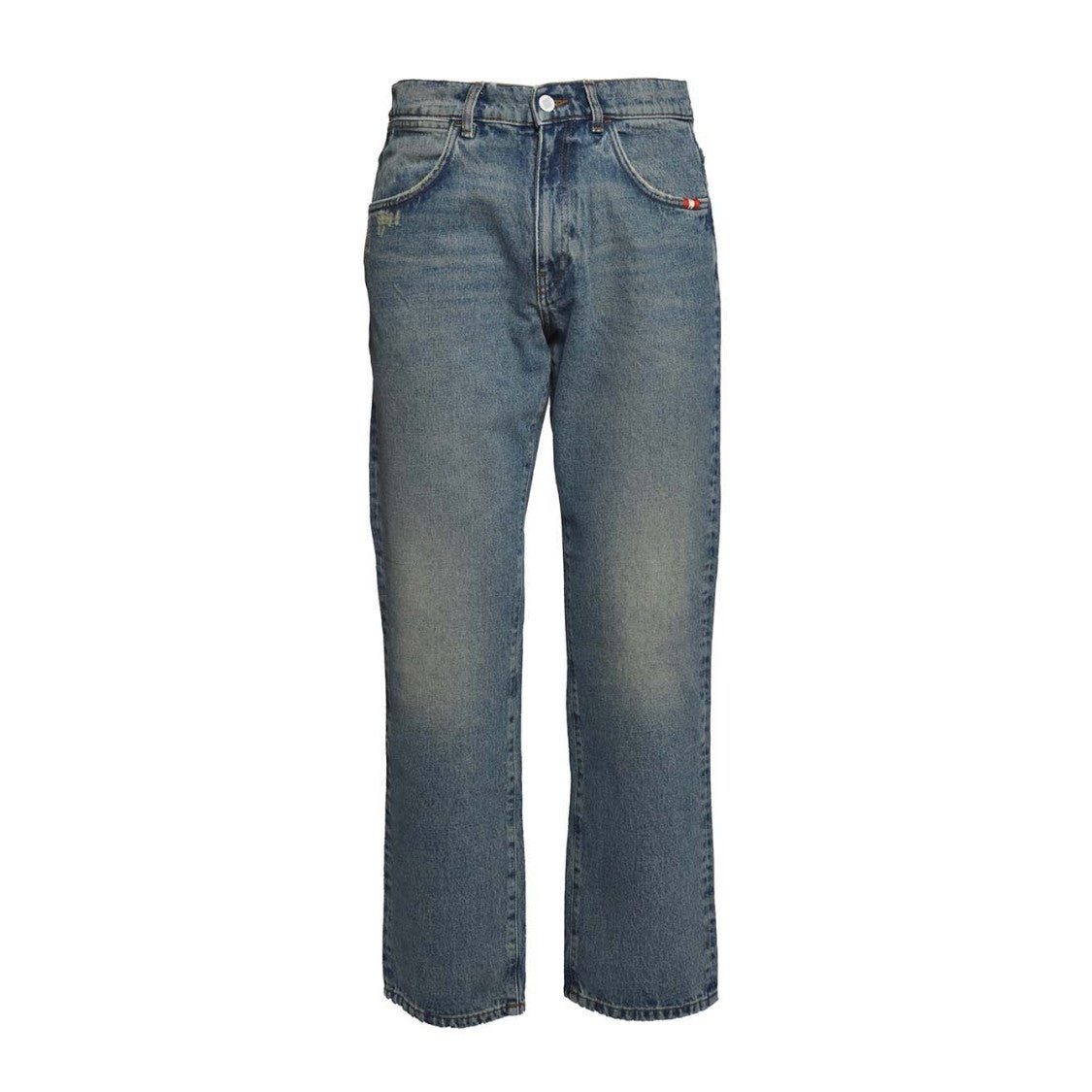 Amish James Real Worn Blue Cotton Jeans