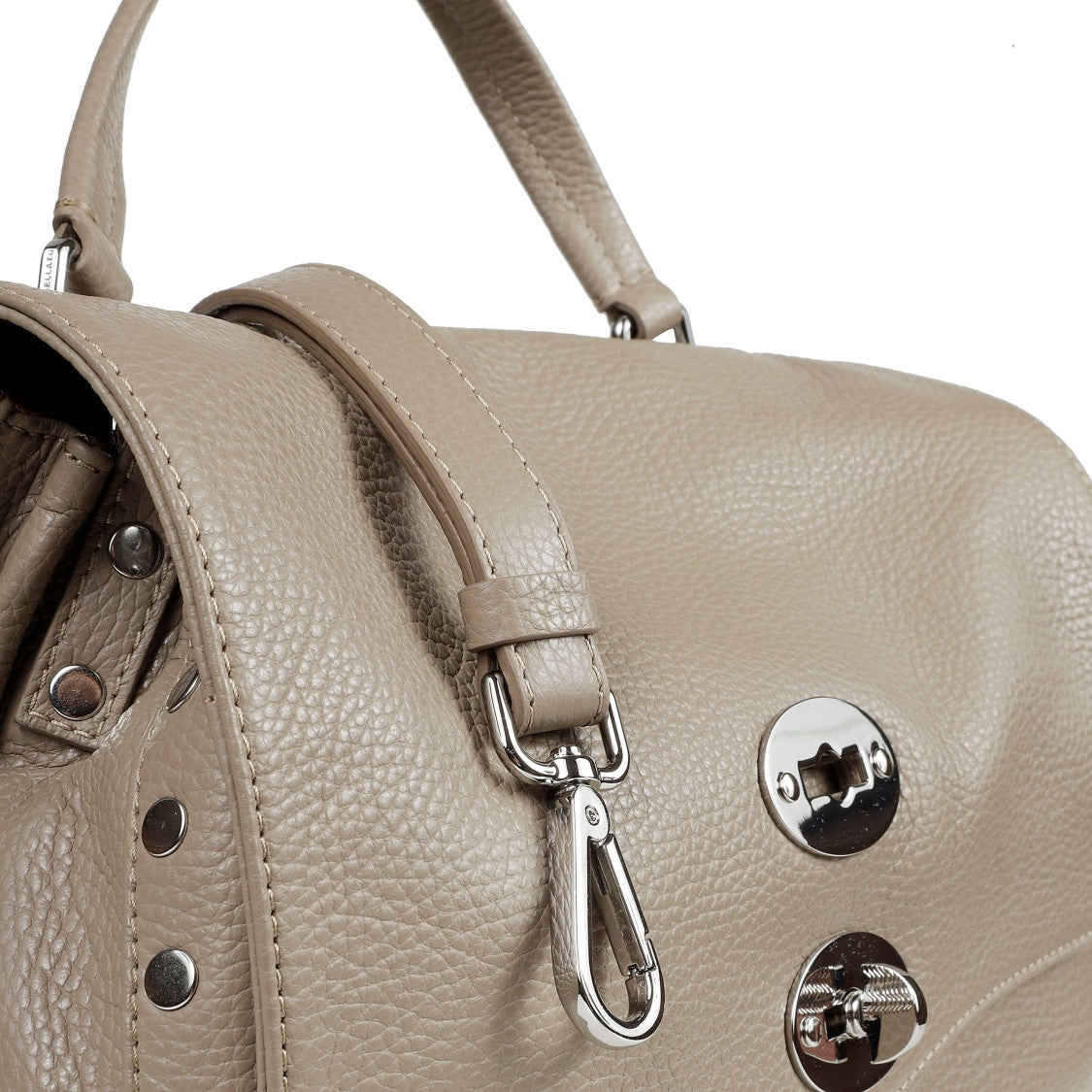 Zanellato Hammered Leather Handbag With Adjustable Shoulder Strap
