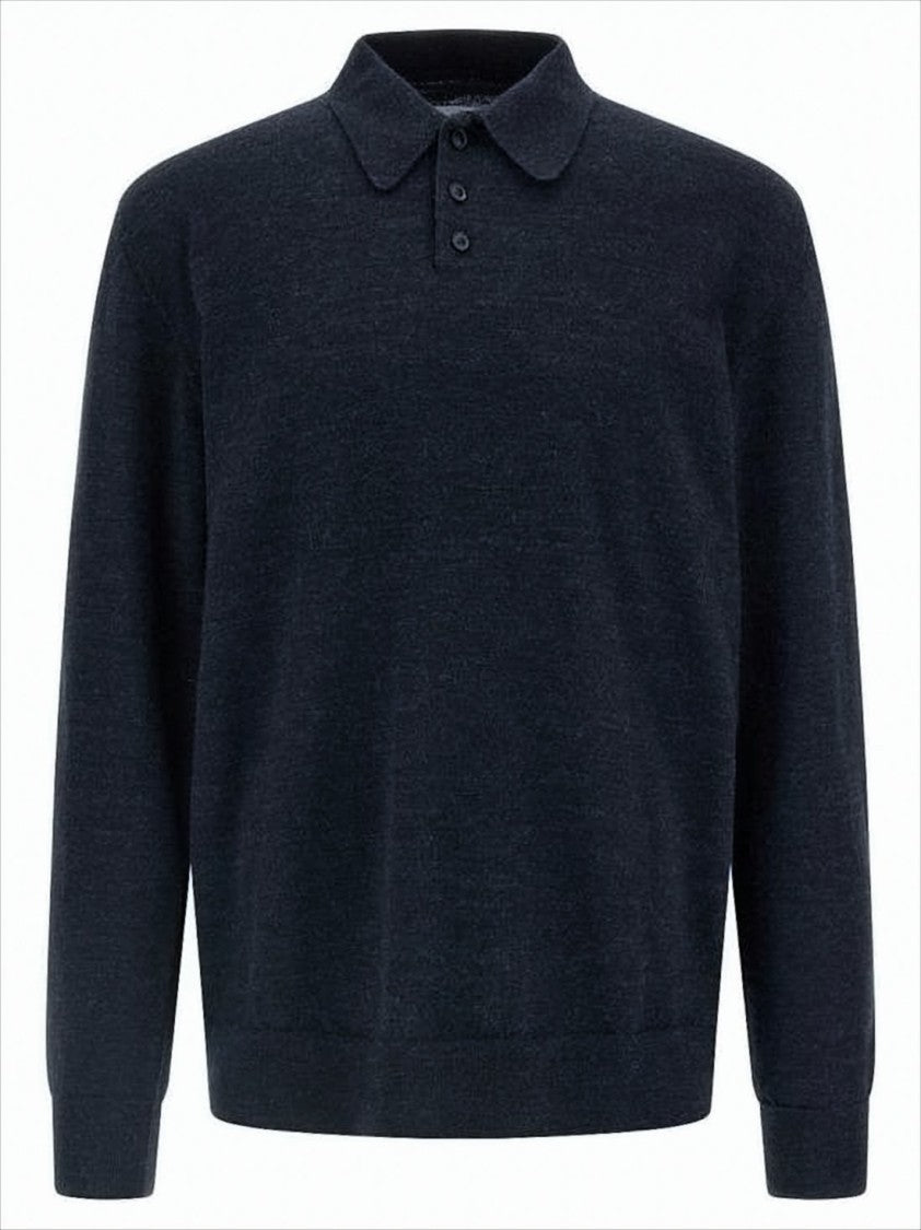 Maison Margiela Wool Polo Sweater With Elbow Patches