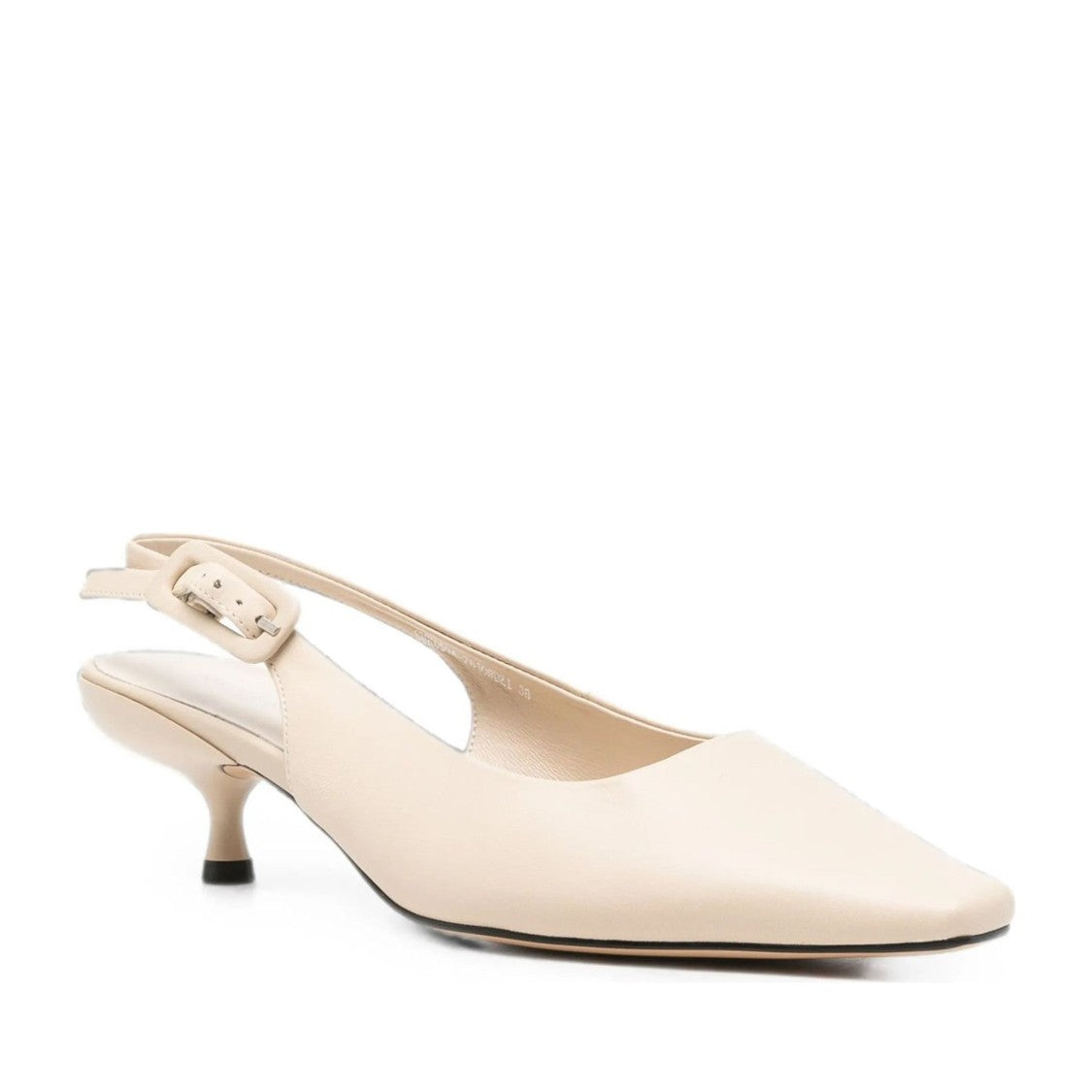 Sergio Moretti Beige Pointed Toe Part-Open Back Buckle Dress Pumps