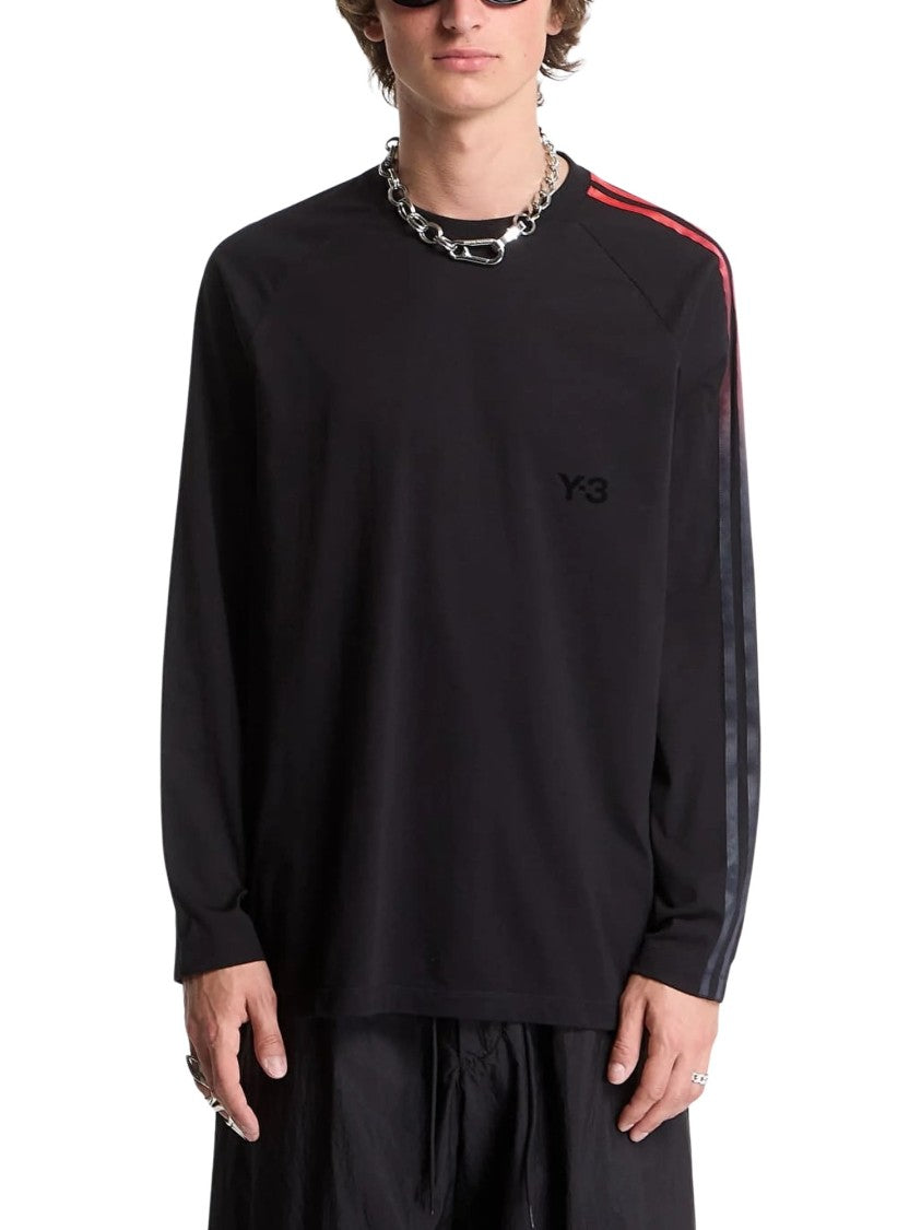 Y-3 Ovs Grd 3S Striped Long-Sleeve Knit Sweater
