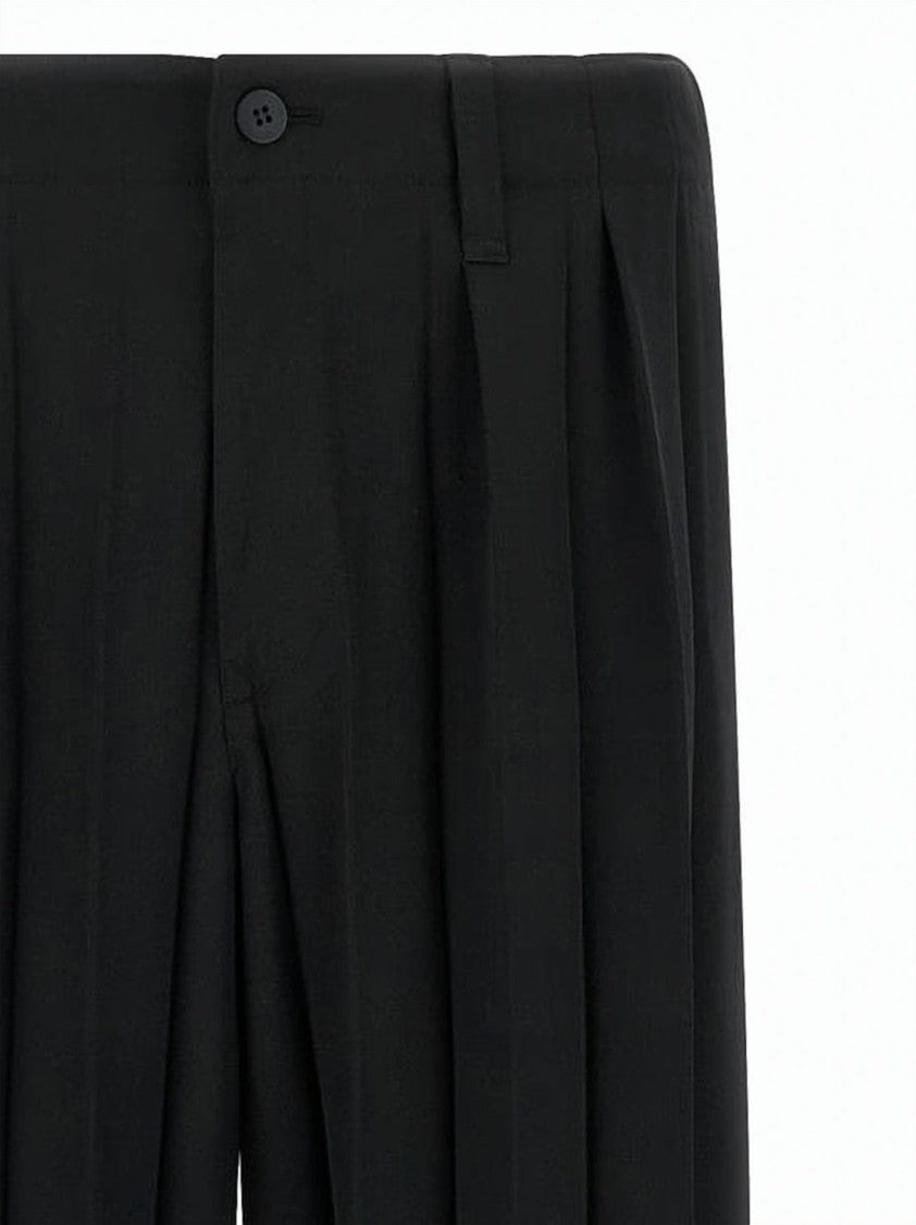 Homme Plissé Issey Miyake Wide-Leg Pants With Vertical Pleats And Structured Design