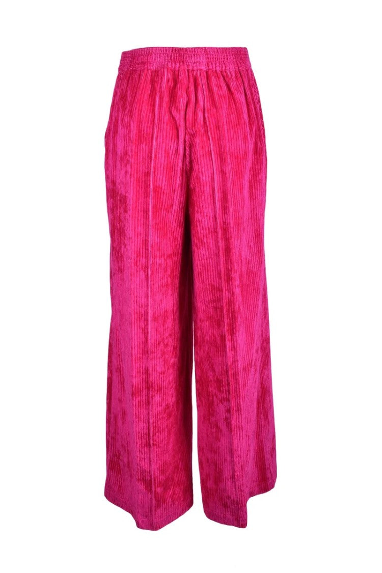 Erika Cavallini Fuchsia Velvet Wide Leg Trousers