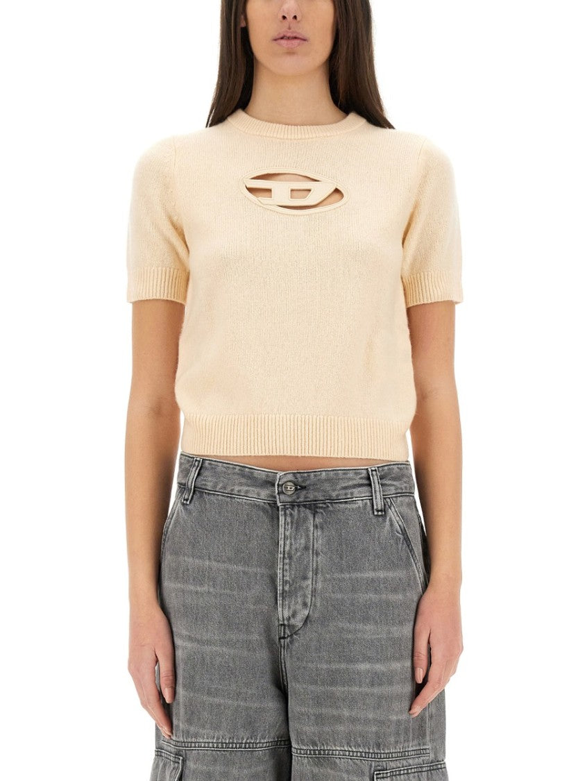 Diesel Cropped Jersey With Cut-Out Logo Detailing