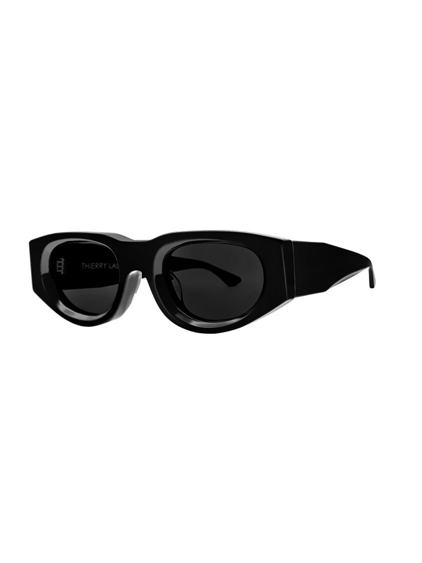 Thierry Lasry Black Dopamy Bold Rectangular Sunglasses