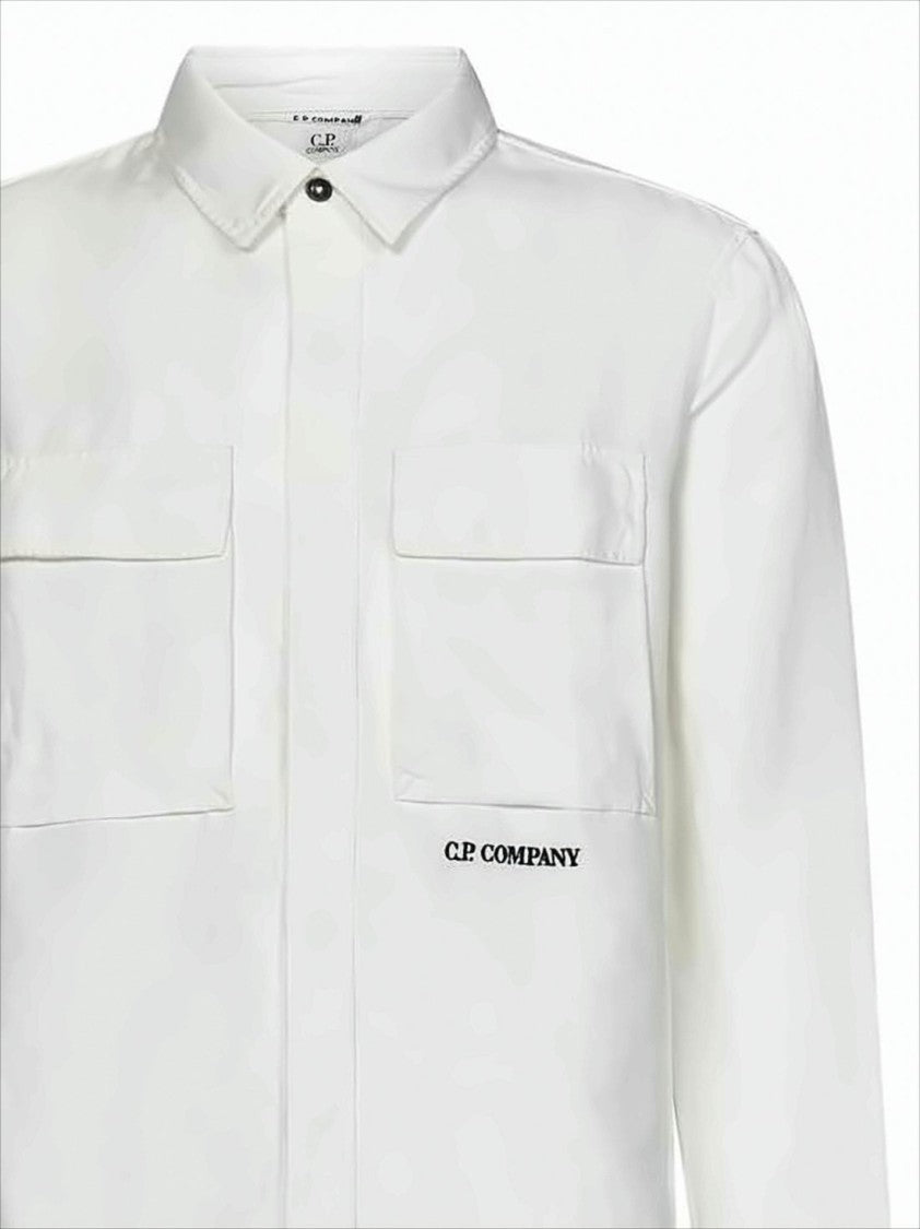 C.P. Company Minimalist Long-Sleeve Shirt With Classic Collar And Buttoned Cuffs