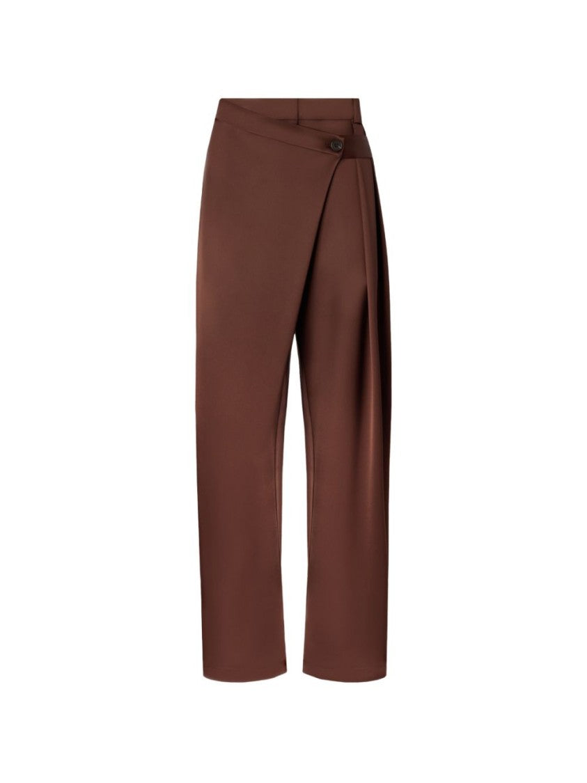 Pinko Cropped Double-Faced Satin Wrap Trousers