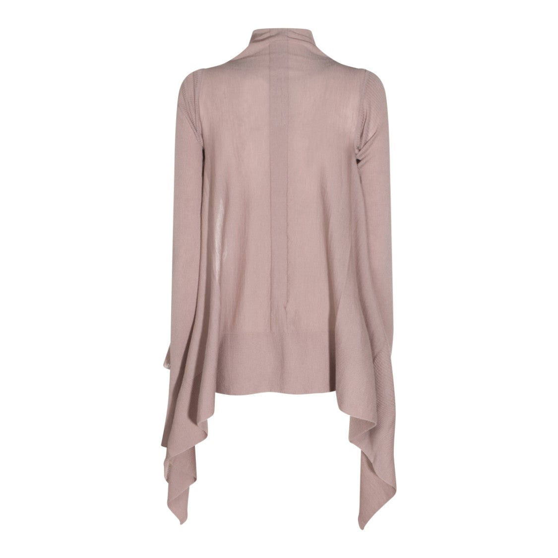 Rick Owens Asymmetrical Ribbed Knit Wool Sweater