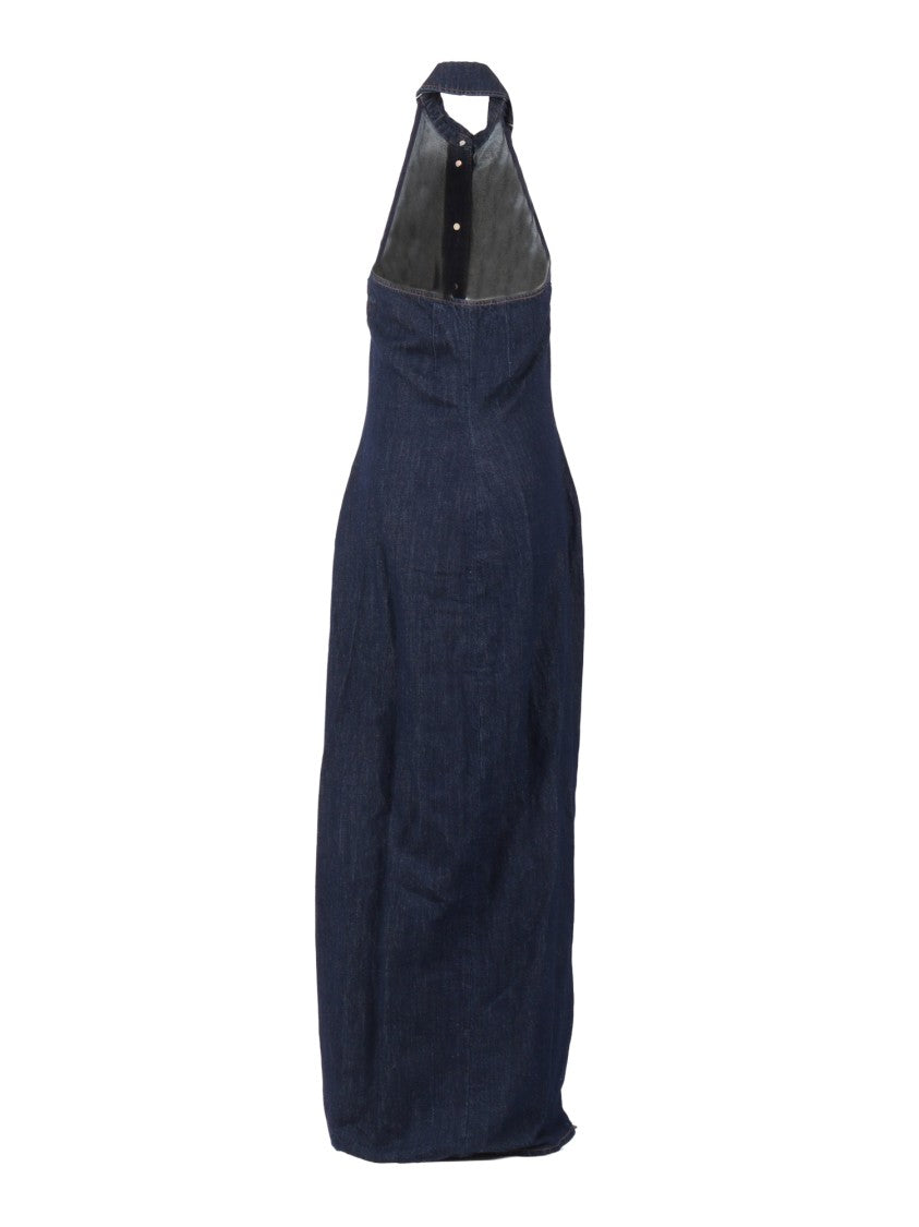 7 For All Mankind Blossom Halter Shirt Maxi Dress