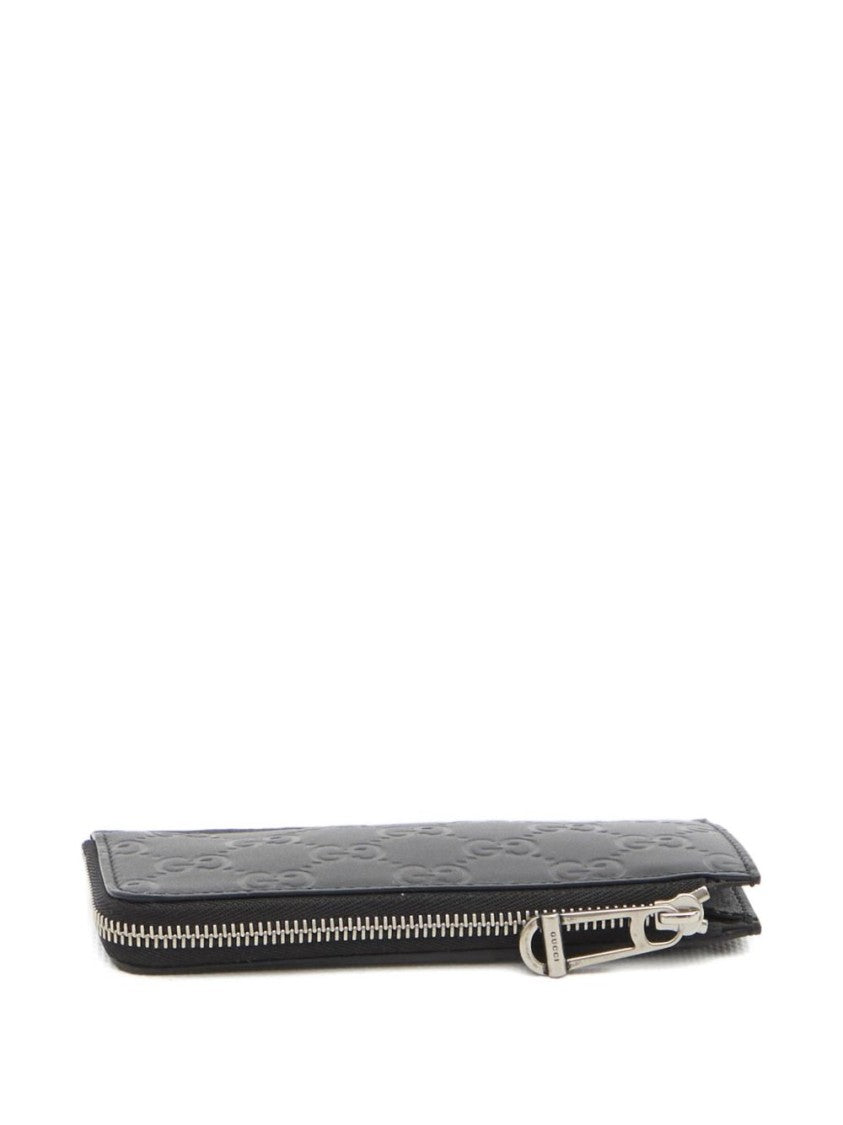 Gucci Rectangular Calfskin Wallet With Embossed Interlocking Pattern
