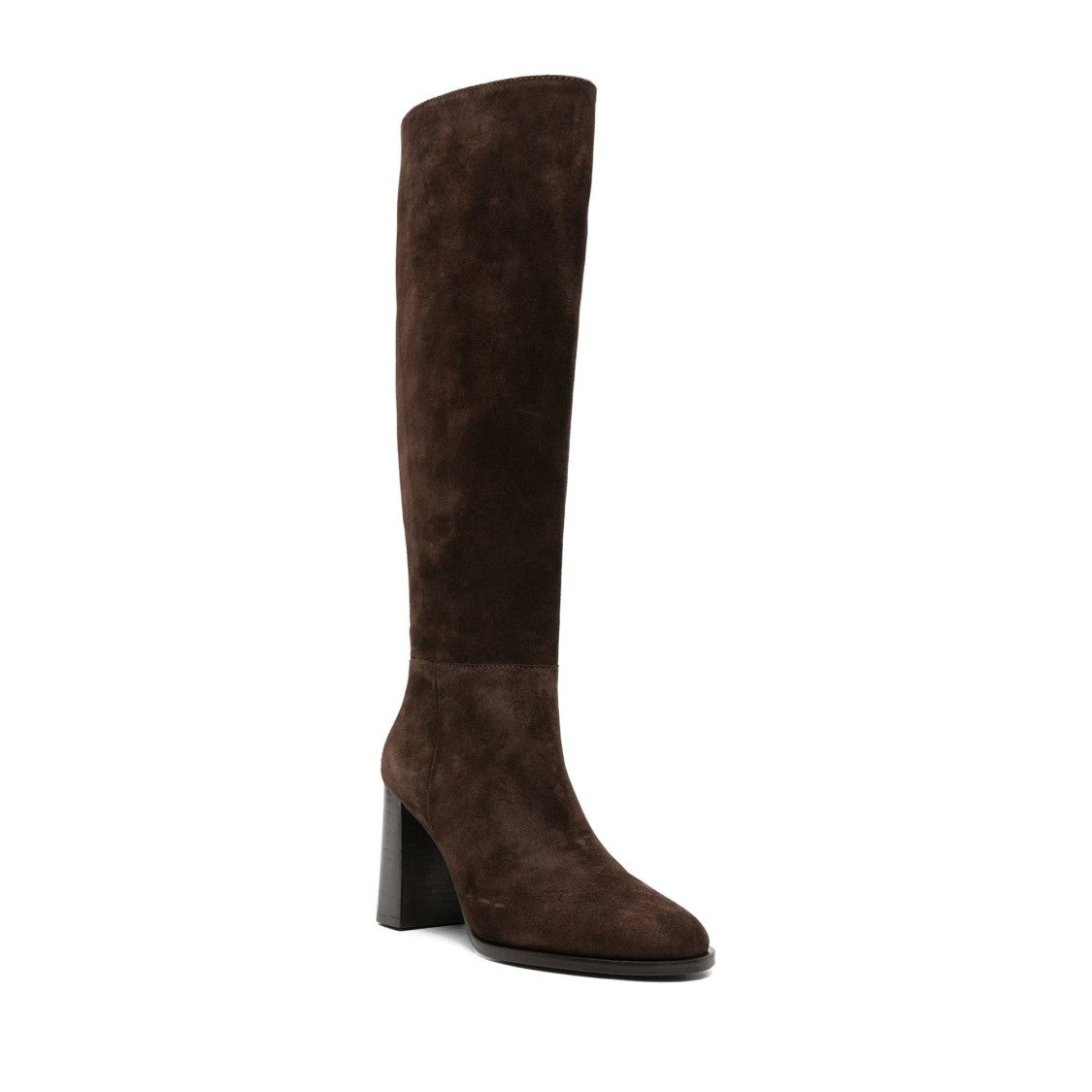 Adrianna Feretti Brown Rounded Toe Block Heel Suede Boots