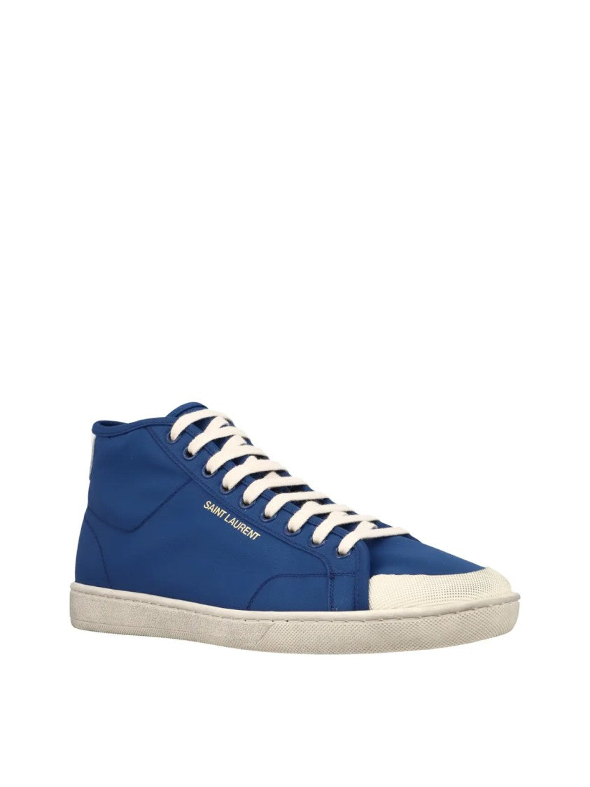 Saint Laurent Sl/39 Court Classic Logo Mid-Top Sneakers