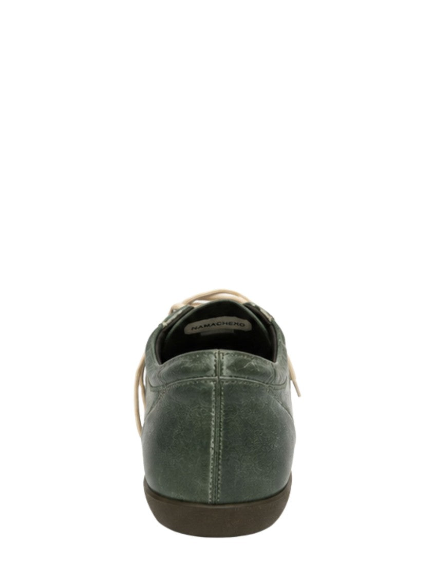 Namacheko Osterly Distressed Green Leather Sneakers