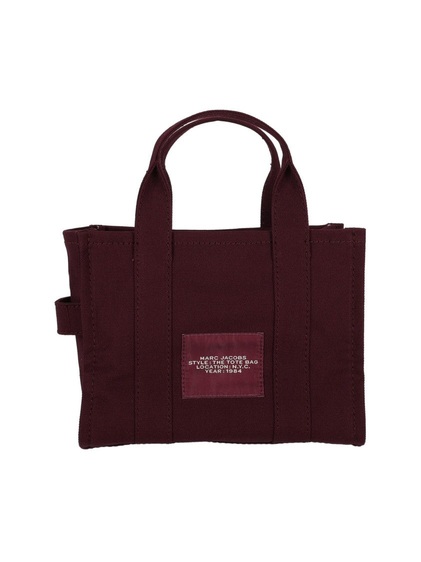 Marc Jacobs Burgundy Small Text Canvas Tote Bag