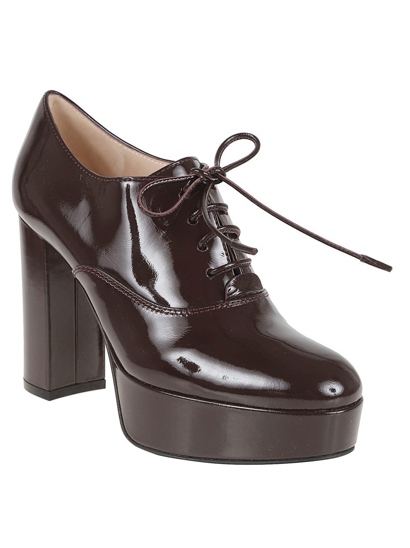 Gianvito Rossi Leather Oxford Shoe With Block Heel