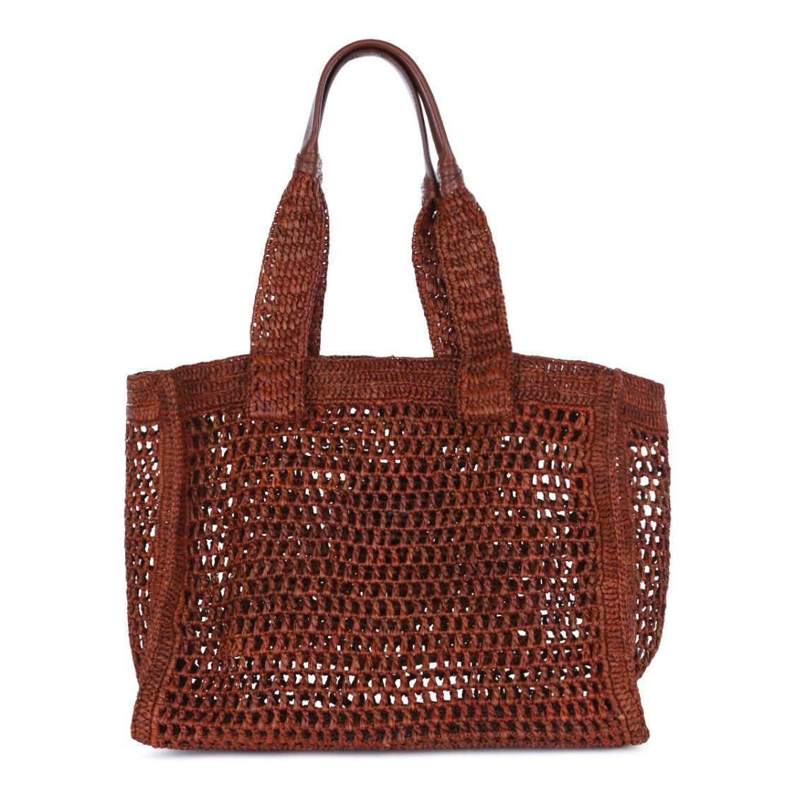 Chloé Clay Brown Raffia Summer Banana Top Handle Bag