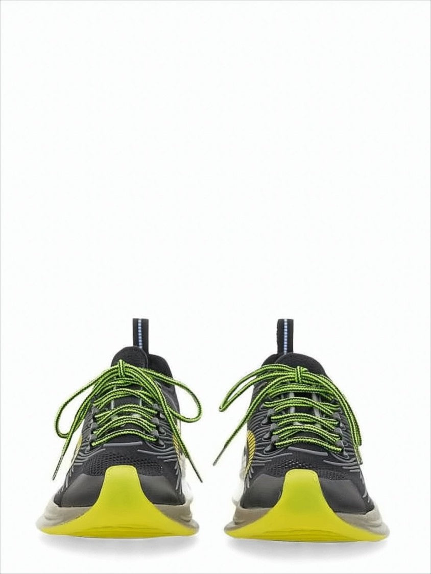 Gucci Dynamic Black Sneakers With Yellow